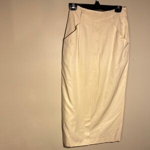 Ellen Tracy silk blend Cream long skirt
